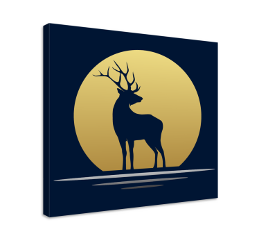 Hirsch Bild Leinwand Hirsch im mondlicht - TenStickers