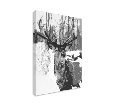 Hirsch Bild Leinwand Graue hirschspuren von farbe - TenStickers