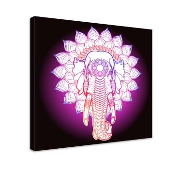 Elefanten Leinwand Mehrfarbige mandala-elefanten - TenStickers