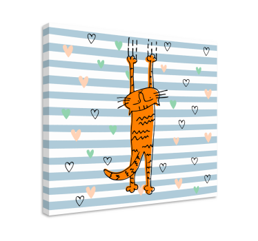 Wandbilder katzen verspielt orangefarbene katze - TenStickers