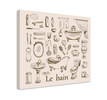 Vintage Wandbilder Vintage badezimmer - TenStickers