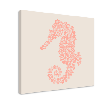 Wandbild elefant mit seepferdchen blumenmuster - TenStickers