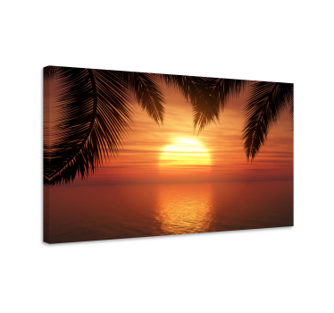 Leinwandbild Kopfteil Sonnenuntergang - TenStickers