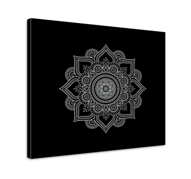 Wandbild Mandala Schwarz und weiß - TenStickers