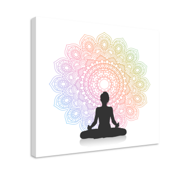 Wandbild Mandala Regenbogen yoga - TenStickers