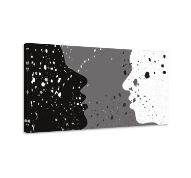Leinwandbild Menschen Weißes und dunkles halbes gesicht - TenStickers