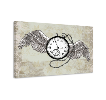 Leinwandbild abstrakt fliegende uhr - TenStickers