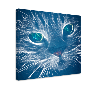 Leinwandbild Katze Blaue abstrakte katze - TenStickers