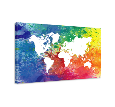 Wandbild Weltkarte Künstlerische bunte silhouette - TenStickers