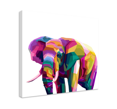Elefanten Leinwand Mehrfarbiger realistischer elefant - TenStickers