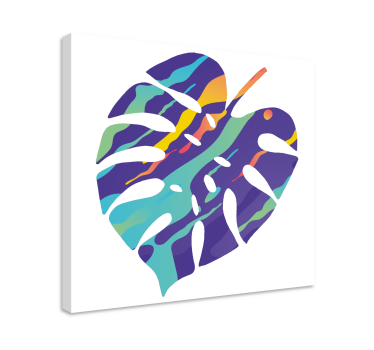 Leinwandbild geometrisch Bunte blatt abstrakte kunst - TenStickers