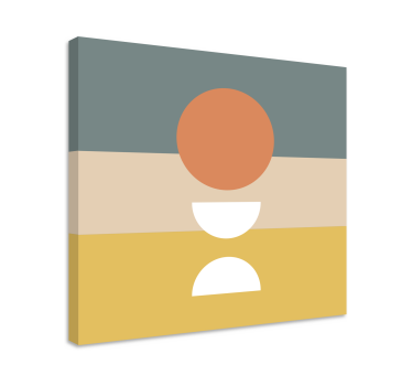 Leinwandbild geometrisch 3 gestreift mit kreisfahne - TenStickers
