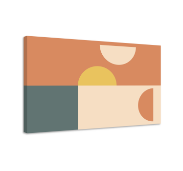 Leinwandbild geometrisch Halbkreise und rechtecke - TenStickers