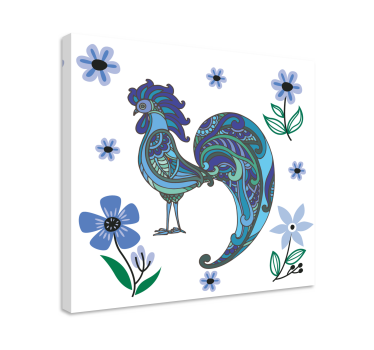 Wandbild Vogel Blaues künstlerisches buntes küken - TenStickers