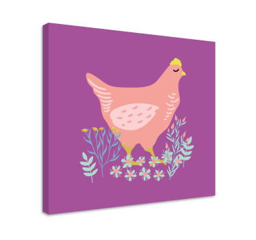 Wandbild Tier bezaubernde rosa henne - TenStickers