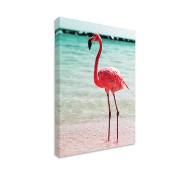 Leinwandbild Schlafzimmer Süße flamingos am strand - TenStickers