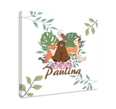 Wandbild Tier versammlung von waldtieren - TenStickers