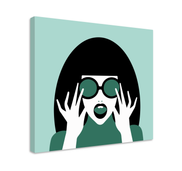 Leinwandbild stilvolle frau mit brille - TenStickers
