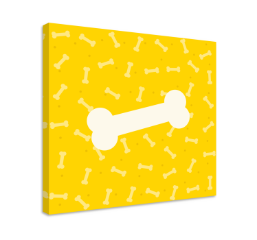 Leinwandbild Hund Süßer gelber Hintergrund hundeknochen - TenStickers