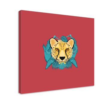 Wandbild tier gepard mit laub - TenStickers
