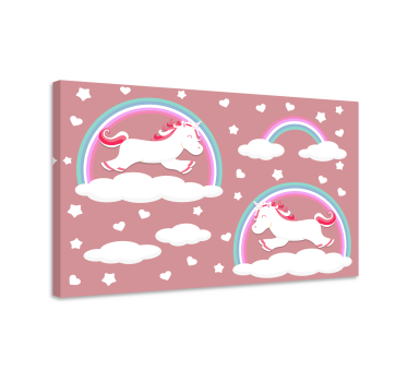 Dinosaurier wandbild einhörner in den wolken - TenStickers