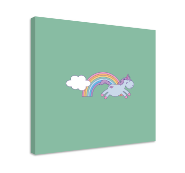 Einhorn wandbild fröhliches einhorn springen - TenStickers