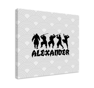 Leinwandbild Superheld ninja-silhouette-aktion - TenStickers