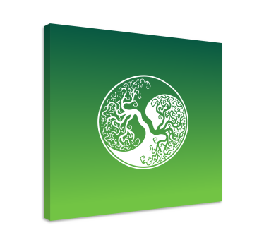 Leinwandbild Baum Ursprünglicher yin-yang-baum des lebens - TenStickers