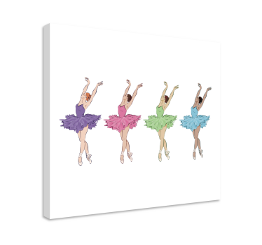 Kinderbilder Leinwand Bunte balletttänzer - TenStickers