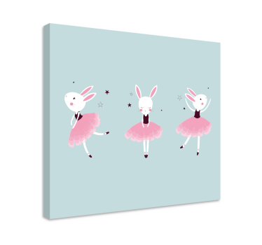 Leinwandbild menschen ballett tanzende hasen - TenStickers