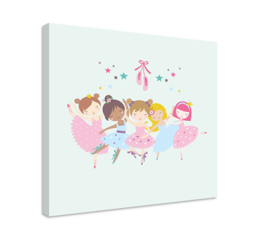 Kinderbilder Leinwand Ballettsterne bunte illustration - TenStickers
