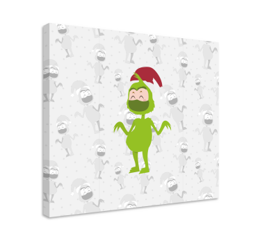 Leinwandbild fröhlicher grüner charakter - TenStickers