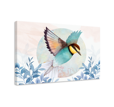 Leinwandbild vogel fliegende blaumeise szene - TenStickers