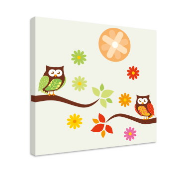 Wandbild Vogel Patchwork-tier-eulen-design - TenStickers