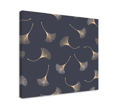 Wandbild modern Ginkgoblatt marine & gold - TenStickers