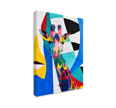 Leinwandbild geometrisch Abstrakte bunte giraffe - TenStickers