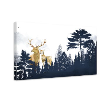 Hirsch bild leinwand majestätische rehe - TenStickers