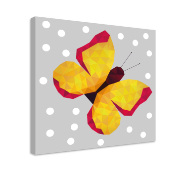 Wandbild Schmetterling gelbe geometrische flügel - TenStickers