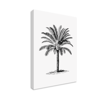 Leinwandbild Baum Palmen-tinte-silhouette - TenStickers