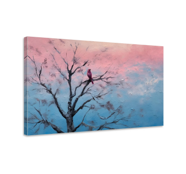 Kunst auf Leinwand ein vogel in einem baum - TenStickers