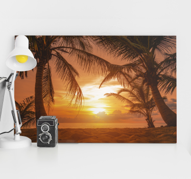 Leinwandbild Kopfteil Sonnenuntergang am strand - TenStickers