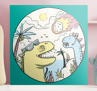 Dinosaurier wandbild abenteuer der dinosaurier - TenStickers
