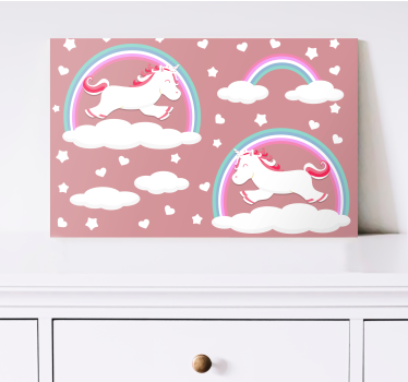 Dinosaurier wandbild einhörner in den wolken - TenStickers