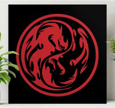 Dinosaurier wandbild mit dynamischem drachen-design - TenStickers