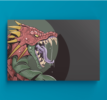 Dinosaurier wandbild mit furchterregendem drachen - TenStickers