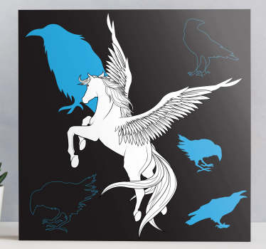 Dinosaurier wandbild mythischer pegasusflug - TenStickers