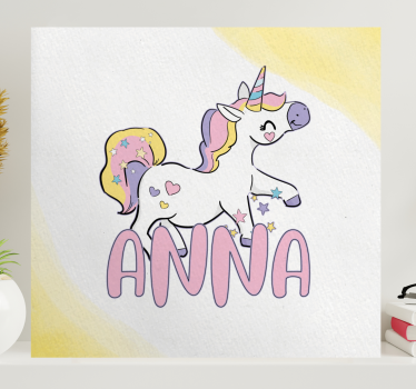 Einhorn wandbild fröhlicher einhorn charakter - TenStickers