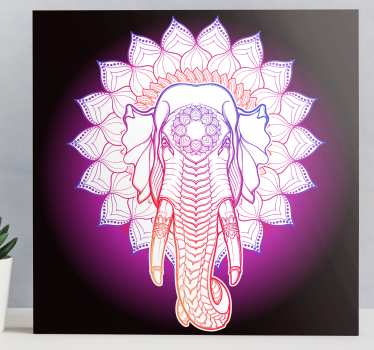 Elefanten Leinwand Mehrfarbige mandala-elefanten - TenStickers