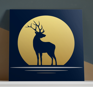 Hirsch Bild Leinwand Hirsch im mondlicht - TenStickers