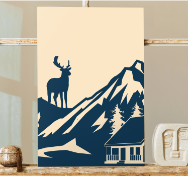 Hirsch bild leinwand majestätische hirschsilhouette - TenStickers